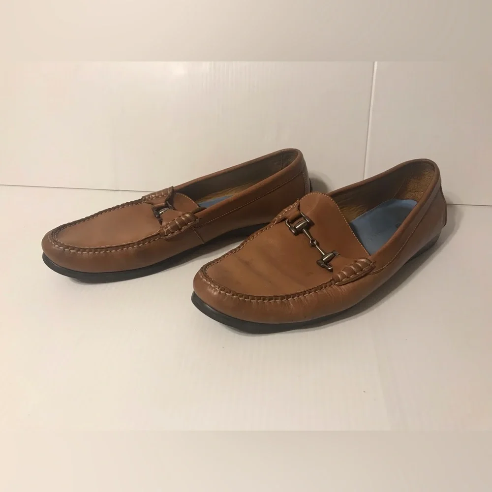 Peter Millar brown slip-on loafers leather shoes men size 10 1/2 M - Picture 3 of 12
